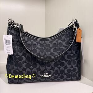 Coach Laurel Shoulder Bag In Signature Denim CDE44 denim/Silver/Black